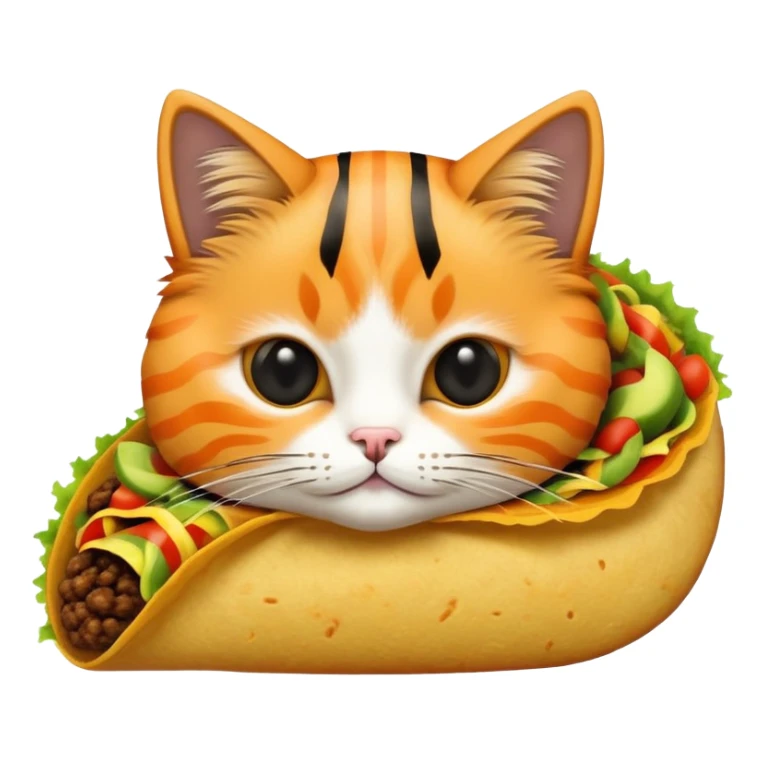 Cat in the shape of a taco sticker