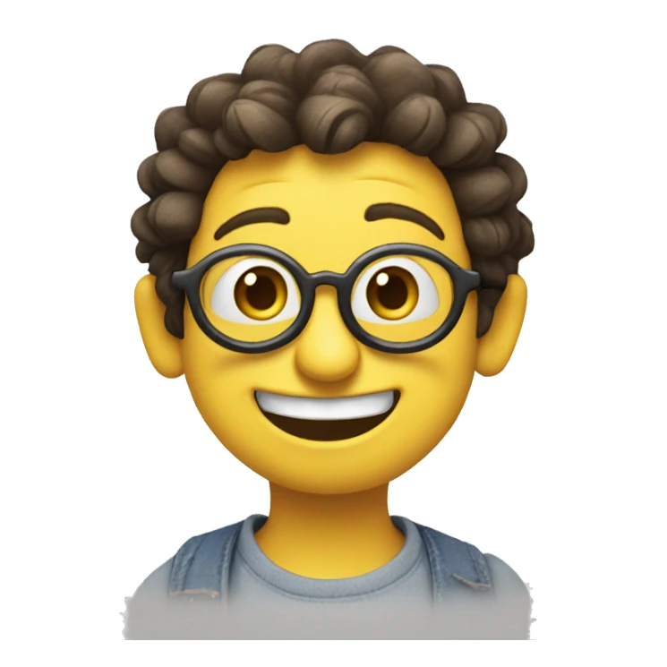 Cutey minion emoji smile, smiley face sticker