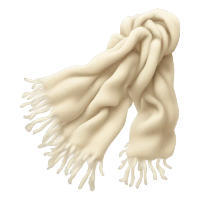 Cream fluffy scarf no person sticker
