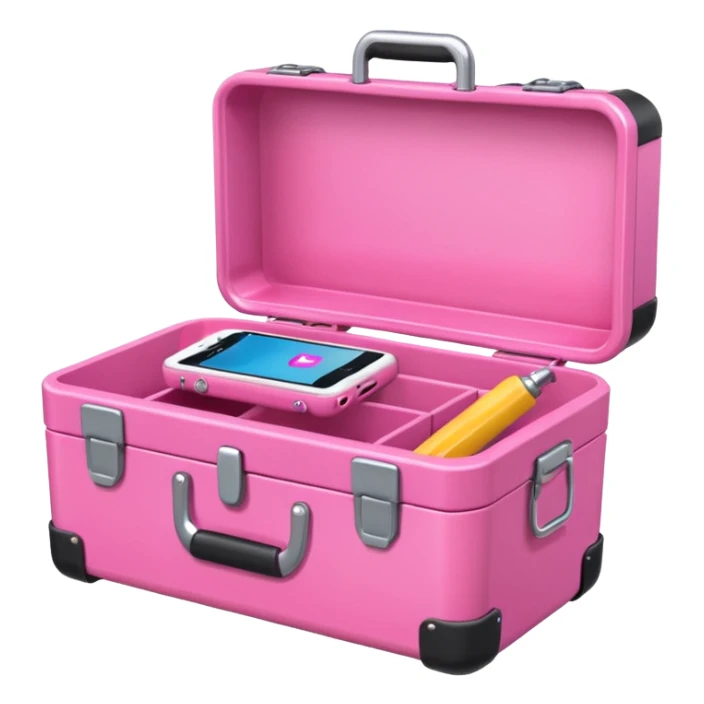 girly cellphone with a pink toolbox sticker