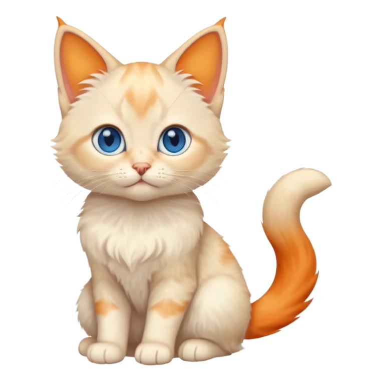 Flame point Siamese kitten with blue eyes and orange ears sticker