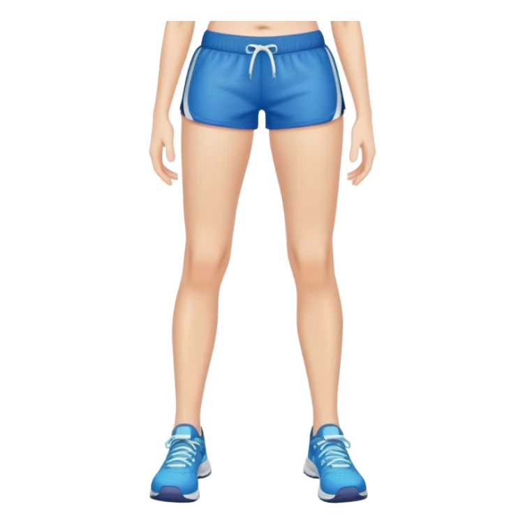 front view of full legs female with gym shorts sticker