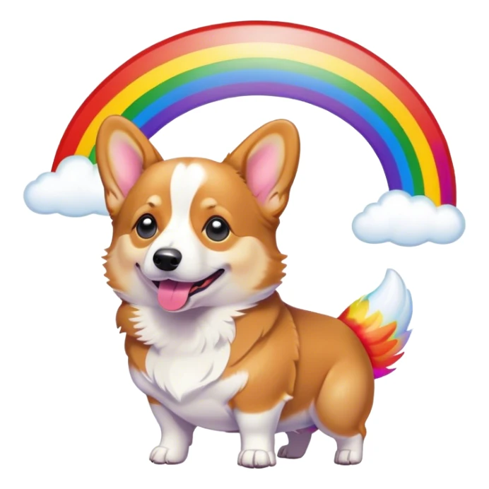 Corgi with a rainbow coming out of its butt sticker
