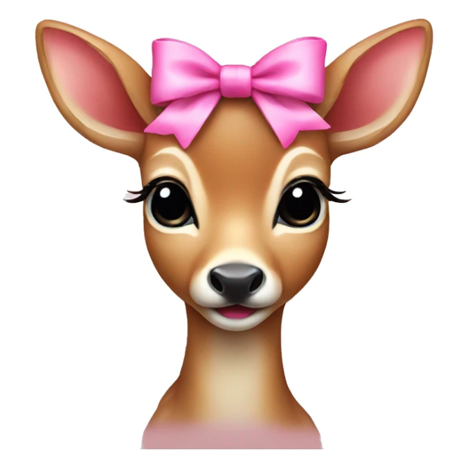 Baby deer with pink bow on neck sticker
