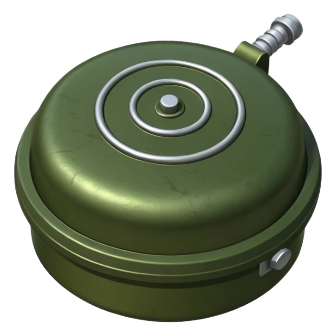 military green anti-personnel mine sticker