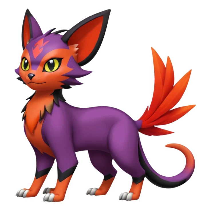 Liepard-Noivern-Litten-Sprigatito-Pokémon-fusion-creature (full body) sticker