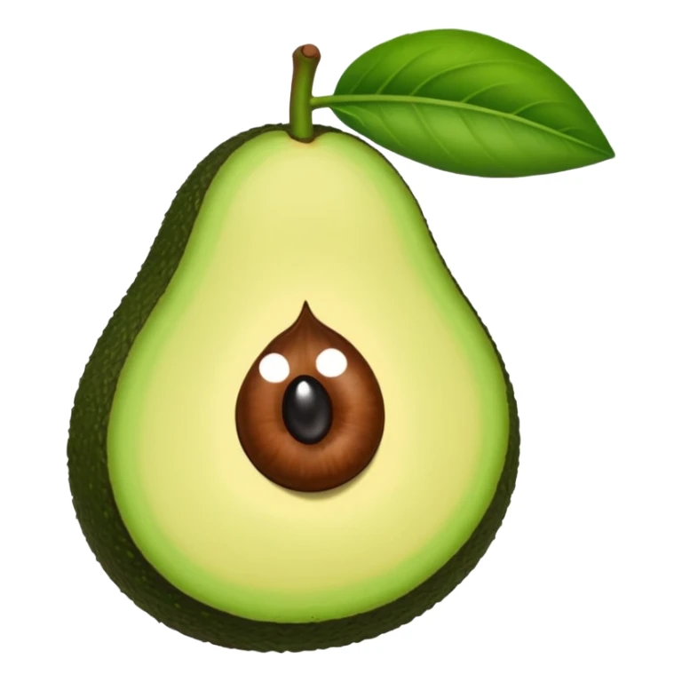 Aguacate con labios grandes, pestañas y uñas  sticker