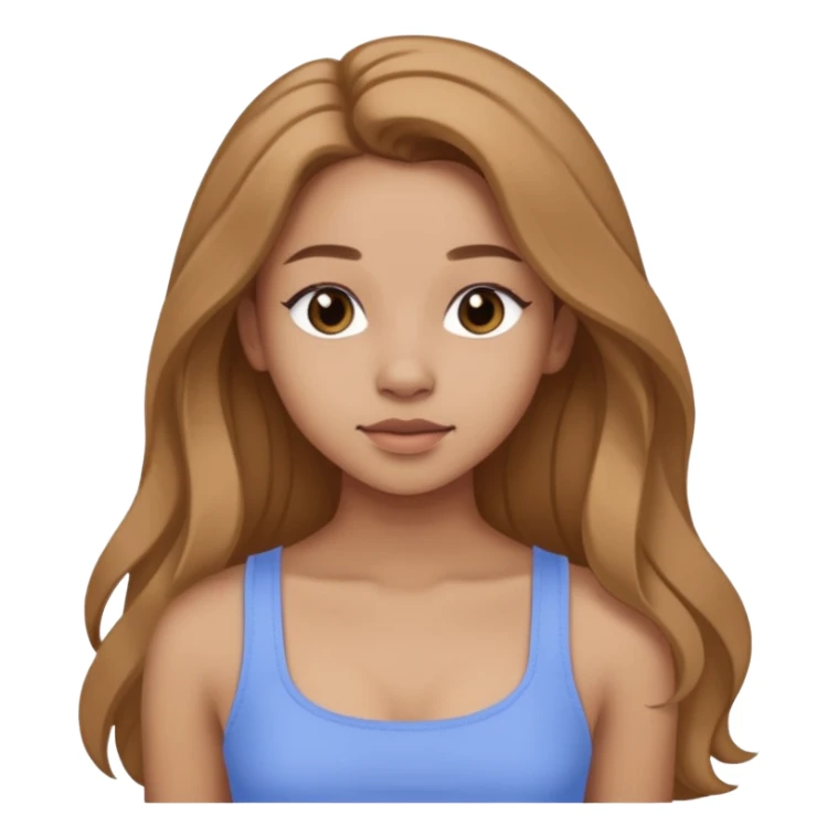 GloomyKassie with long light brown hair, periwinkle crop top sticker