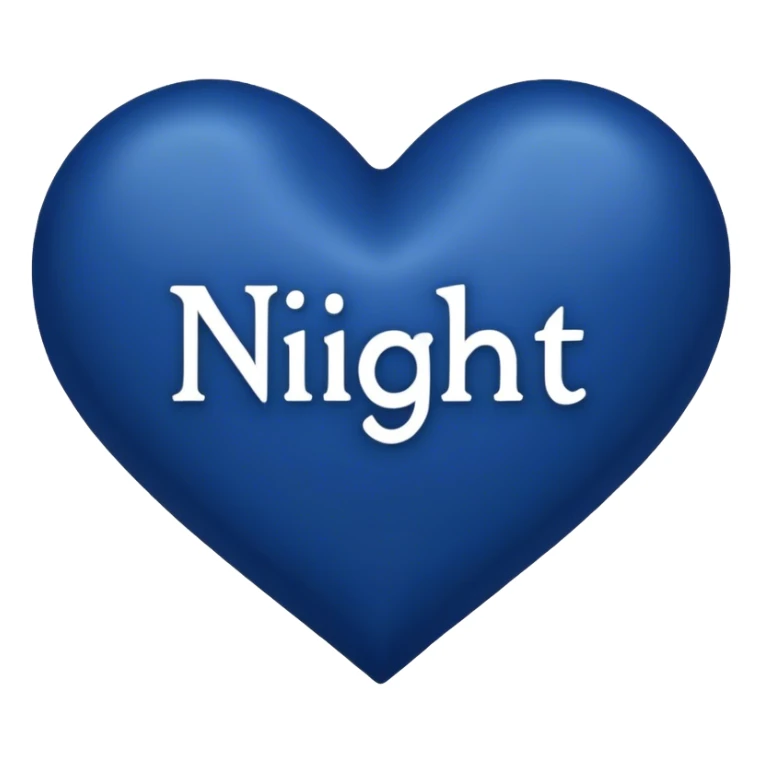 Dark blue heart with Night in the middle  sticker
