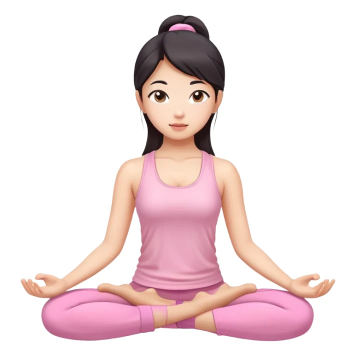 asian yoga girl light pink clothes  sticker