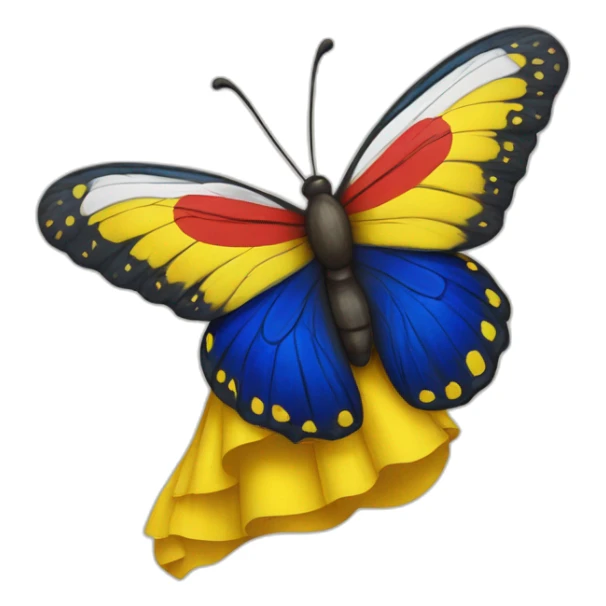 Una mariposa con los colores de la bandera de Colombia sticker