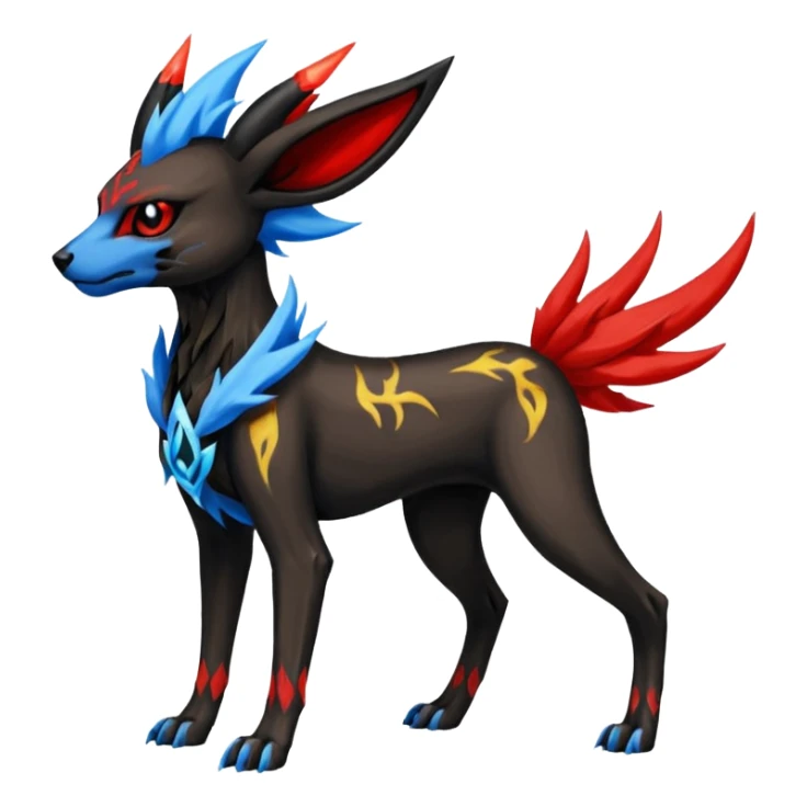 Skeletal Skinny Jolteon-Houndoom-Manectric-fusion sticker