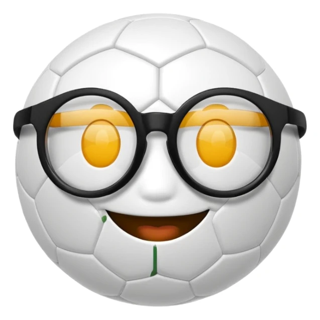 soccer ball wearing joke glasses sticker
