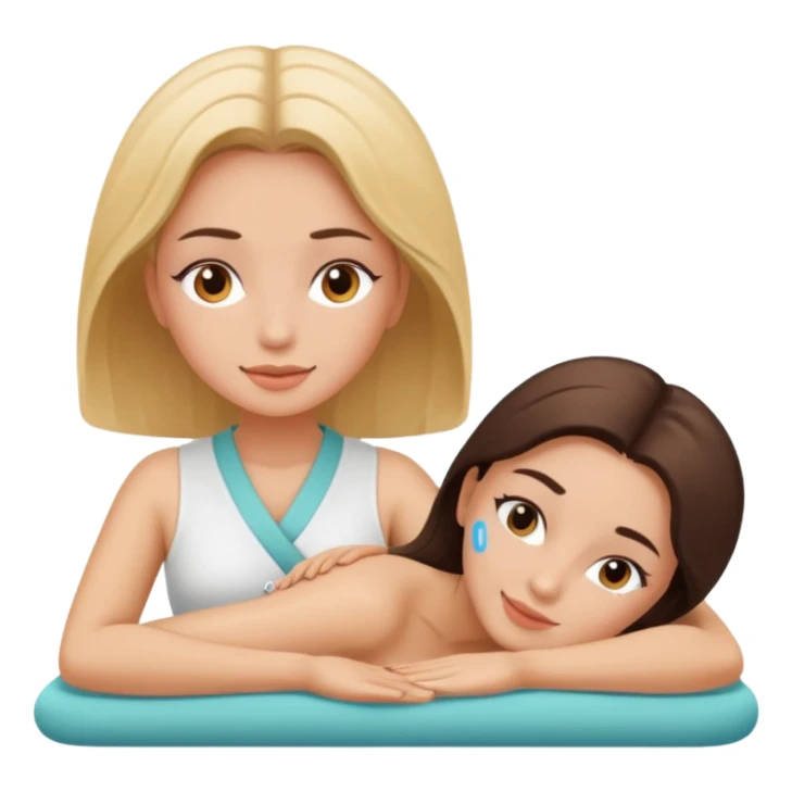 girl relaxing while getting massage from woman sticker