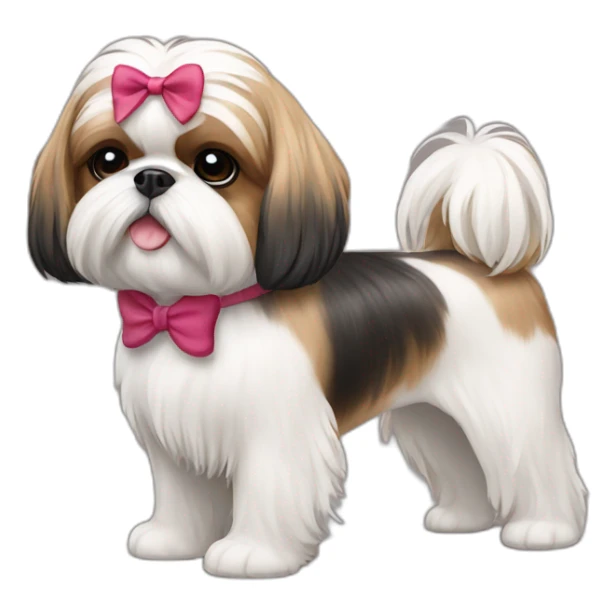 Dog Shih Tzu with a bow on head full-body sticker