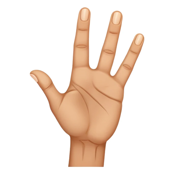 Hand with three fingers held up including middle, index, and thumb sticker