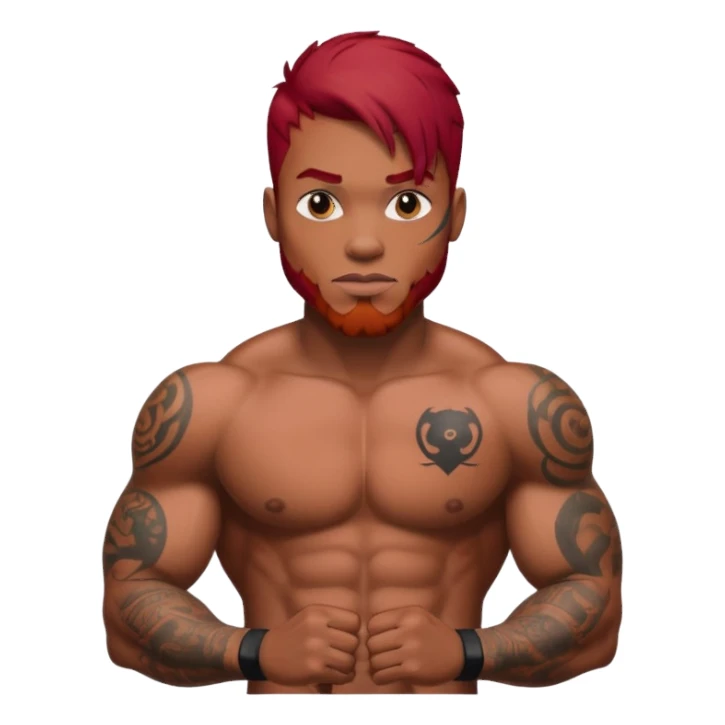 black man with red hair and tattoos sticker