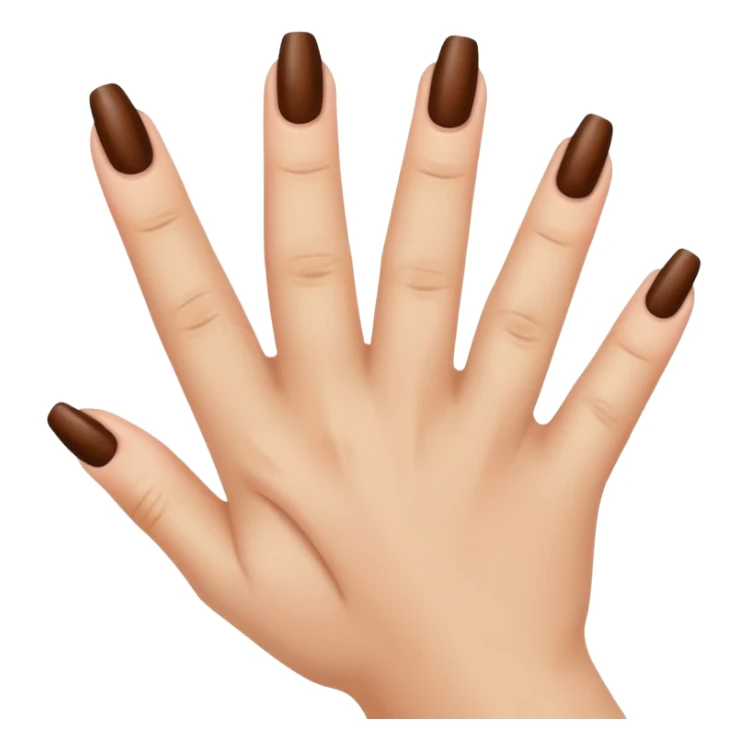 Emoji uñas acrilicas café sticker