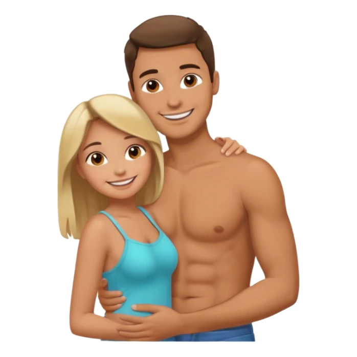 A guy holding a girl on her ass sticker