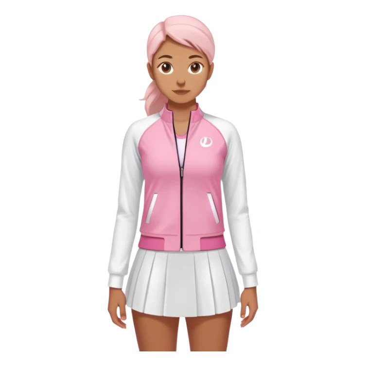 Lululemon pink shirt and short white jacket and white skirt  sticker