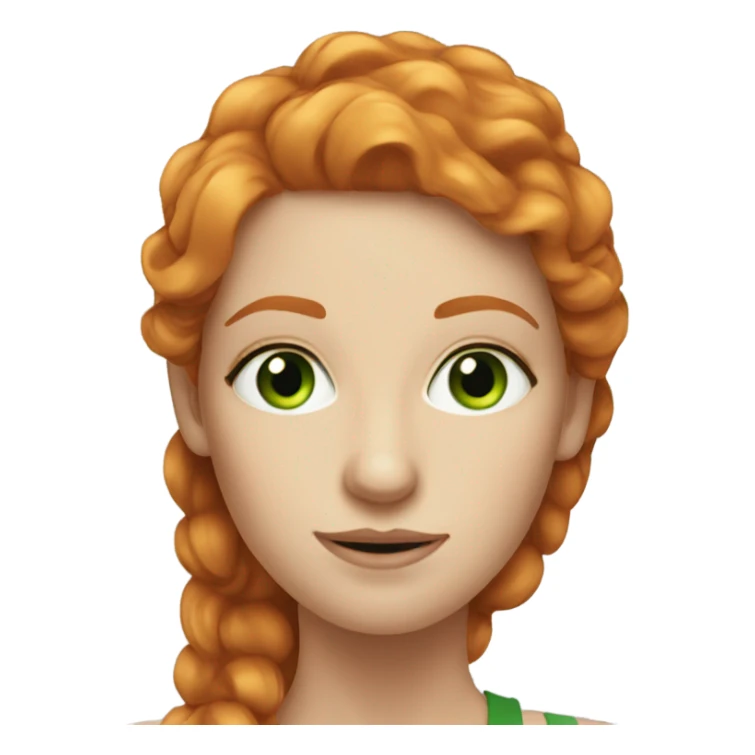 Beautiful ginger woman with green eyes  sticker