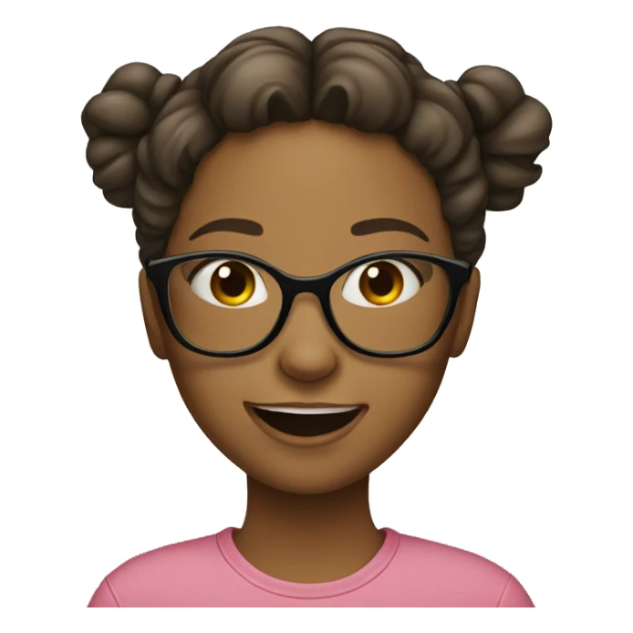 Girl has braces and with glasses sticker