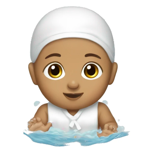 hispanic baby catholic baptism in water sticker