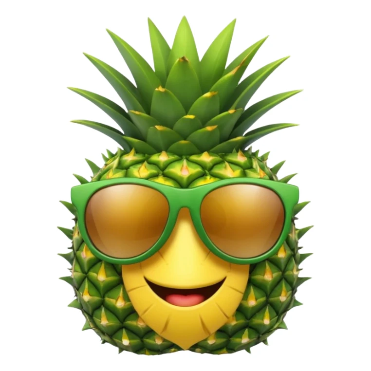 A hat with a sunglasses mixed with and ananas sticker