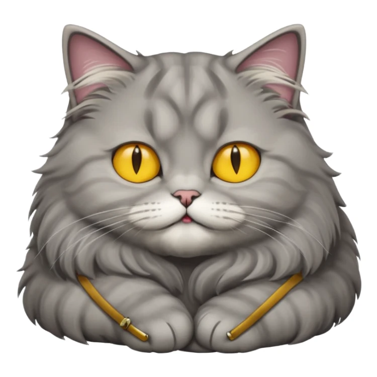 grey fluffy british long hair cat with yellow eyes ist sleeping sticker