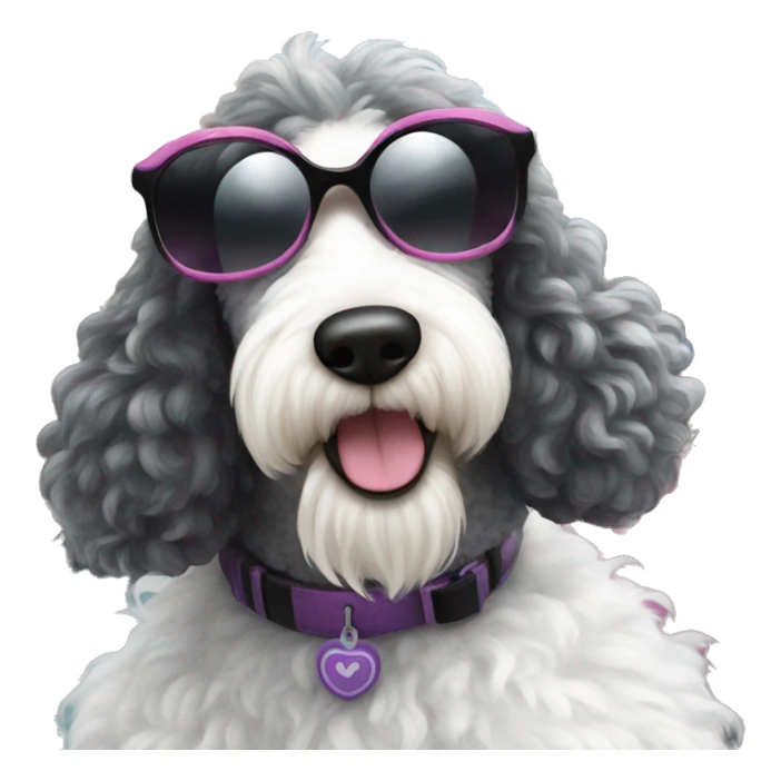 Sheepadoodle girl with sunglasses at Disneyland  sticker