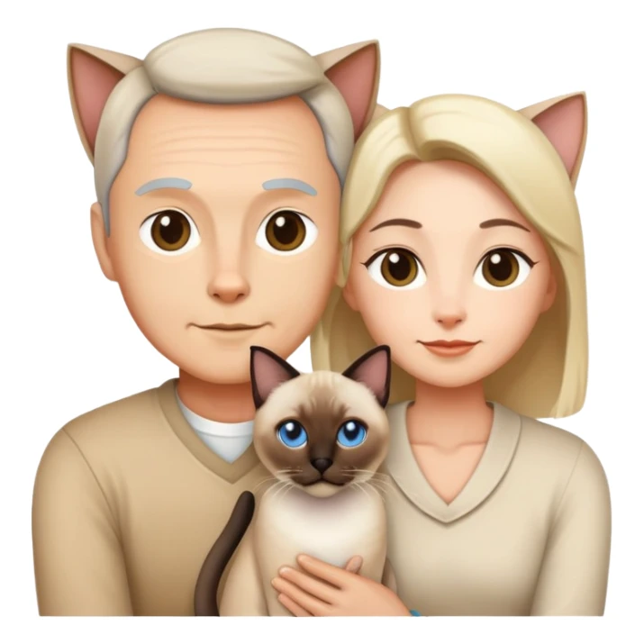 mom and dad and siamese cat sticker