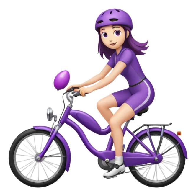 Girl holding egg plant riding a bike sticker