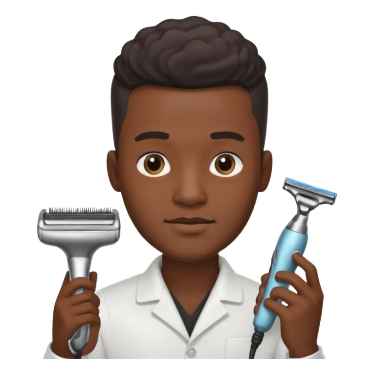 black hairdresser man with shaving machine sticker