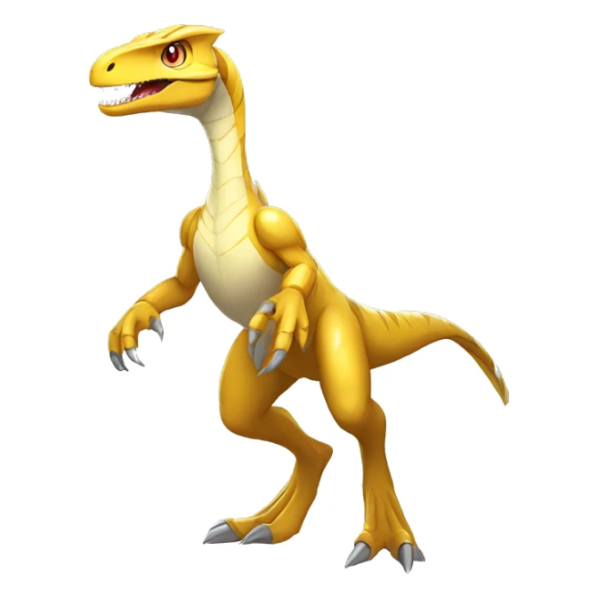 Futuristic Shiny Velociraptor-Fakémon-Pokémon Full Body sticker