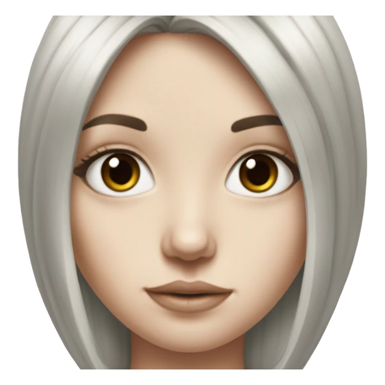 Hyper realism white girl with long black hair sticker