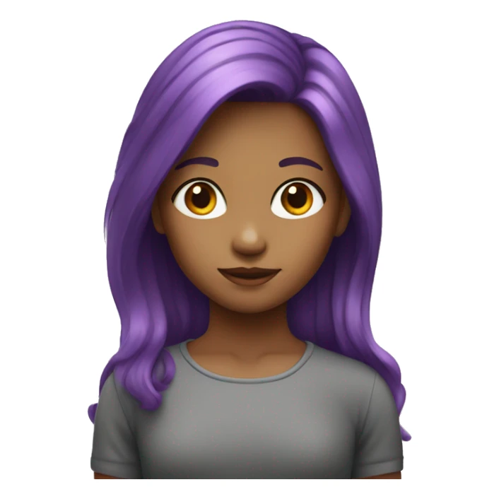 Young girl with purple hair sticker