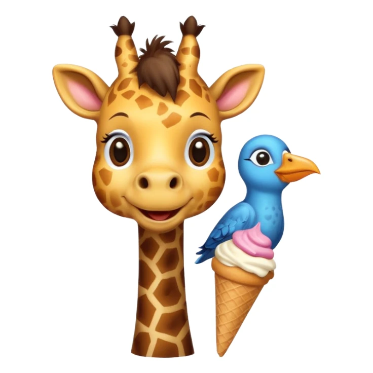 Giraffe with Ice Creams
Giraffe sharing cone with bird



 sticker