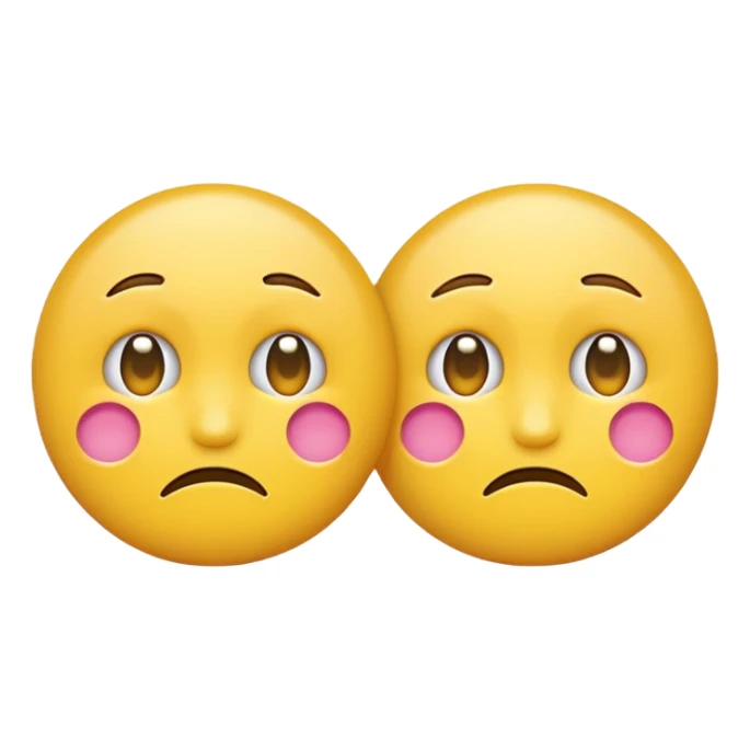 two emojis not happy stuck together no pink cheeks only two  sticker
