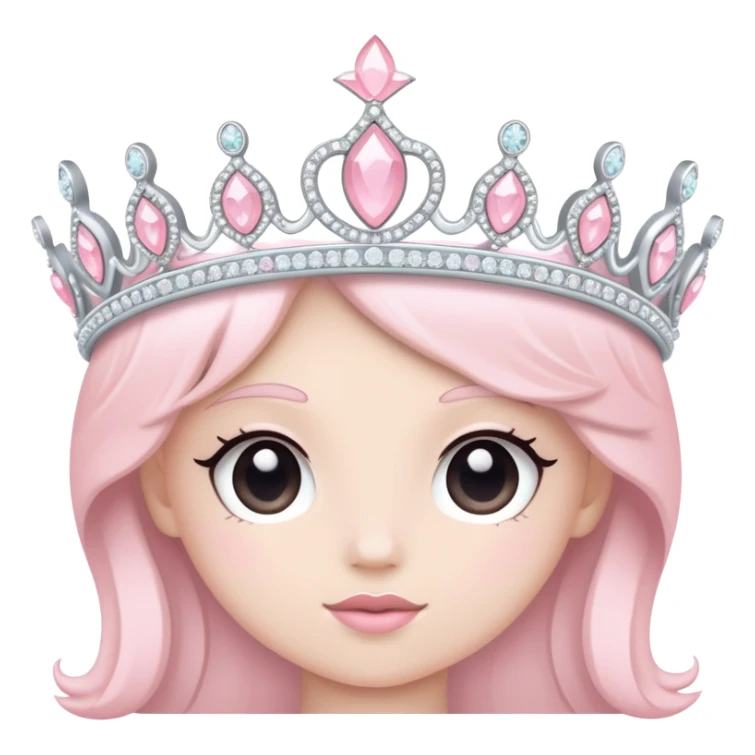 pale pink tiara sparkly silver with pastel pink iphone   sticker