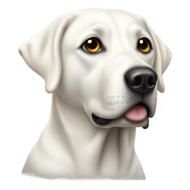 White lab with black spot of right eye sticker