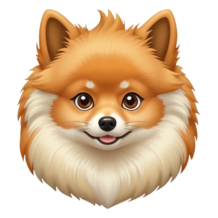 fluffy Pomeranian dog with pointy ears, fox-like face, and plumed tail sticker