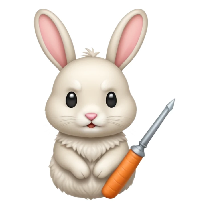Crea un emoji de un conejo enojado con una arma sticker