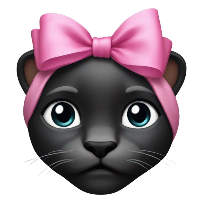 black panther with pink bow on head sticker