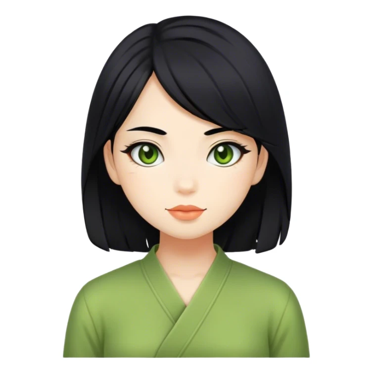 Matcha girlie black hair  sticker