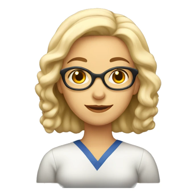 educated white woman with university school sticker