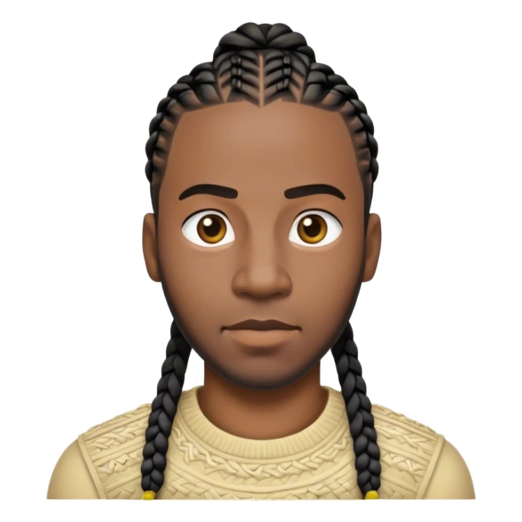 formal portrait of a man with cornrows  sticker