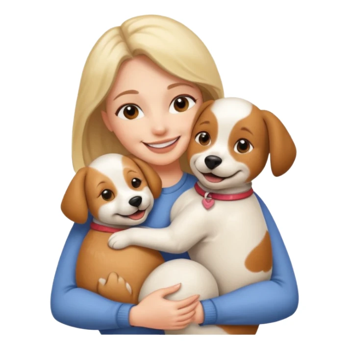 Woman hugging dog sticker