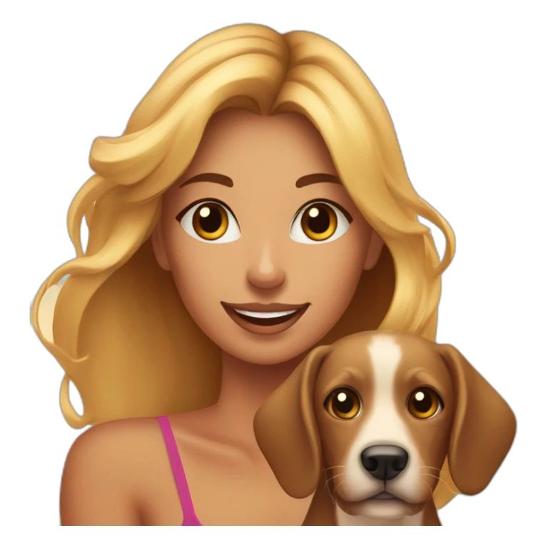 femme entrain de bronzer a la plage avec un chien sticker