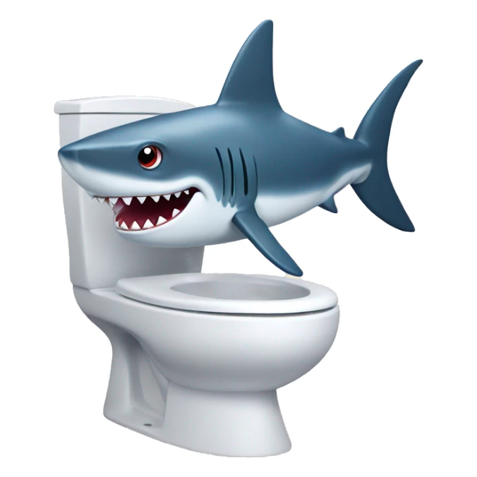 shark with skibidi toilet sticker