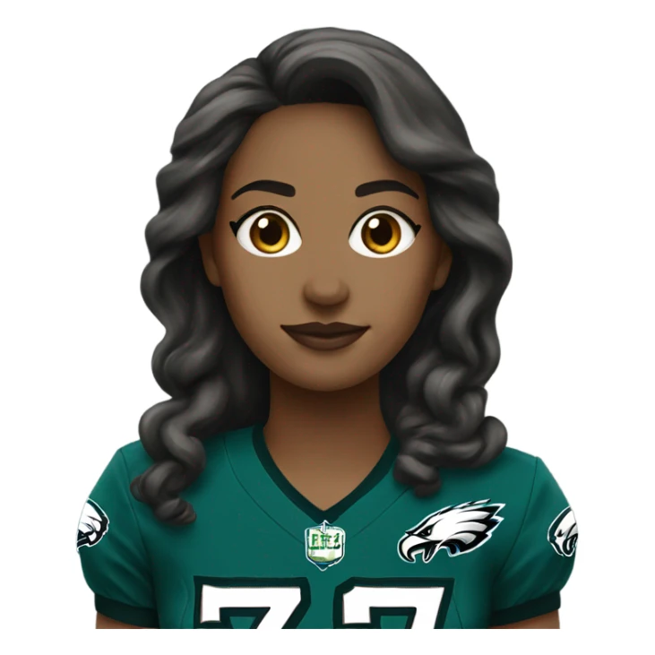  female wearing Philadelphia Eagles jersey sticker